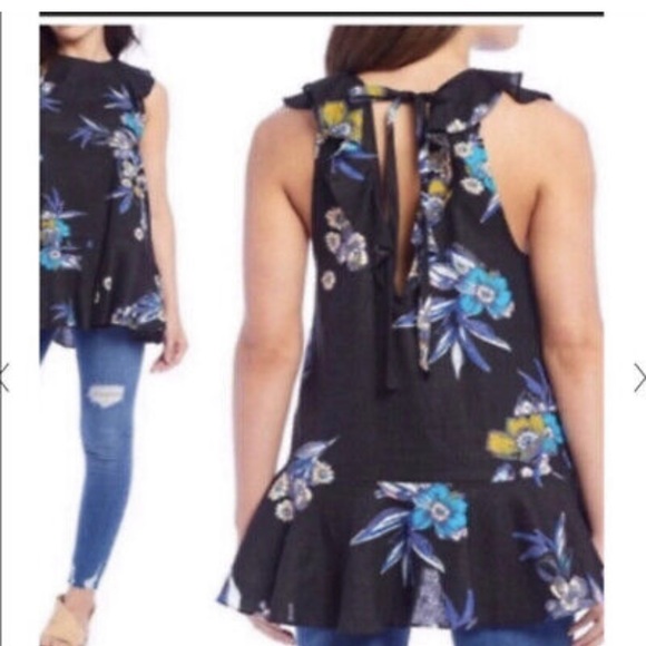 Free People Dress, Sleeveless, Black Floral, Medium, NWOT - Picture 2 of 6